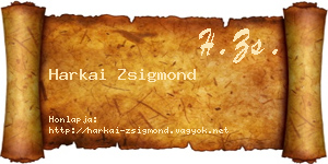 Harkai Zsigmond névjegykártya